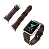 For Apple Watch 42mm Bands, Gotd Replacement Accessories Leather Buckle Wrist Watch Band Strap Belt for Watch Apple Watch 42mm (Dark Brown)