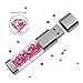 Techkey Jewelry Crystal USB Flash Drive for Girls, with 2 in 1 Anti Dust Plug + Stylus Pen for Touch Screens Set, Photo Frame Gift Packaging, 16GB, Rose Pink
