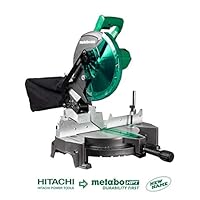 Metabo HPT C10FCGS 10" Compound Miter Saw, 15-Amp Motor, Single Bevel, 0-52° Miter Angle Range, 0-45° Bevel Range, Large Table, 10" 24T TCT Saw Blade