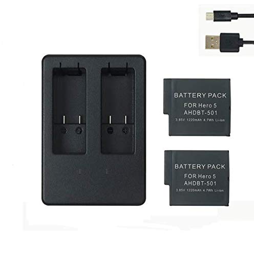 Gopro Hero 5 Battery 2pcs 1220mah Gopro 5 Battery Usb Dual