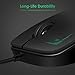 Inateck 37103051620 1000 DPI Wired USB Optical Mouse with LED Breathing Light for Laptop and Computer- Black