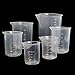 DEPEPE 6pcs Clear Plastic Beakers 1000ml 500ml 250ml 150ml 100ml 50ml with 20pcs 1ml Pipettes