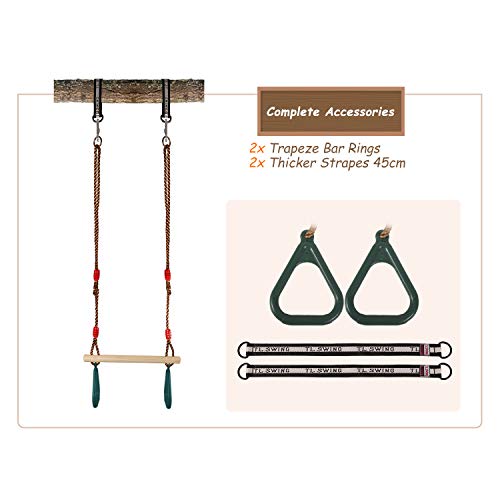 RedSwing Trapeze Swing Bar Rings, Trapeze Bar for Kids with Adjustable