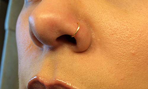 Faux Gold and Silver Tiny Nose Rings Fake Body Jewelry No Piercing Needed Set of Two