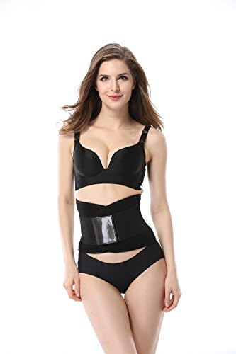 SUMEIYAN 5 Color Full Adjustable and Breathable Double Pull Waist Trainer Belt - Lower Back Belt (S, Black)