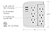 ECOPlugs 6 Outlet Swivel Wall Adapter, Swivel Outlet with USB Ports, Swivel Wall Tap Adapter White