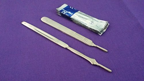 Scalpel Knife Handles #3#7 with 30 Sterile Surgical Blades #11#12#15 (DH BRAND)