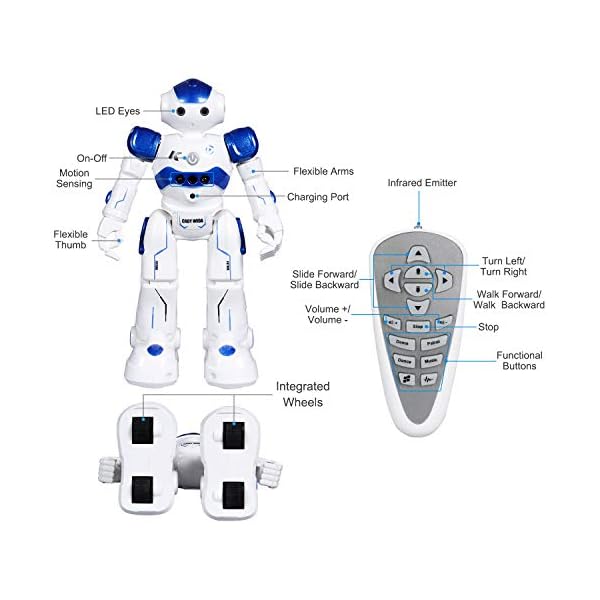 ANTAPRCIS Rc Robot Toys Gifts for Kids - RC Gesture Remote Control Robot Programmable with Infrared Controller and LED…