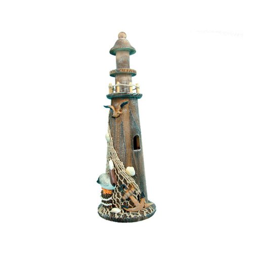 Puzzled Brown Wooden Lighthouse Decor