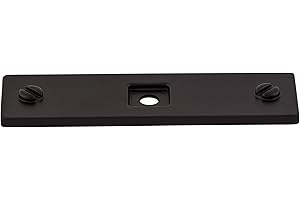 Top Knobs TK741BLK Barrington Collection 3" Channing Backplate, Flat Black