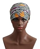 Turban Hat Headband Head Wrap - Purple Black African Women Jersey Magic Turbans Headwrap Chemo Cap Tube Scarf Tie Hijab For Hair Muslim Bohemian Boho