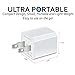 USB Wall Charger, 4-Pack Universal 5V/1A Mini Portable Travel Adapter High Speed Cube 1.0A Output for iPhone iPod Samsung HTC LG iPad Nokia (White)