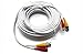 Siamese Cable Pre-Made Security Camera Video CCTV BNC Power Cable 10ft - White