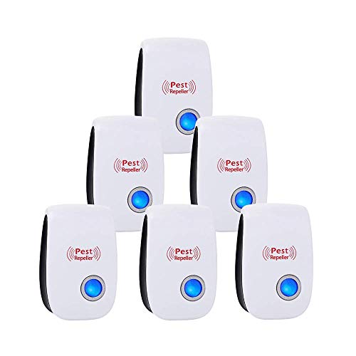 Ultrasonic Pest Repeller 6 Pack , Electronic Plug in Pest Control Indoor for Bug and Rodent Mice Insects Ant Mosquito Spider Roach, Child and Pets Safe