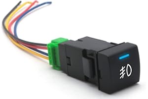 x xotic tech Factory Style 4-Pole 12V Push Button Switch w/LED Background Indicator Lights for Fog Lights, DRL, LED Light Bar, etc Compatible with Toyota Camry Corolla (Size: 22.8 x 22.5 mm)