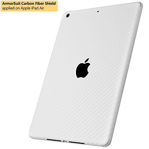 ArmorSuit MilitaryShield - Apple iPad Air Screen Protector + White Carbon Fiber Full Body Skin Protectorw/ Lifetime Replacements