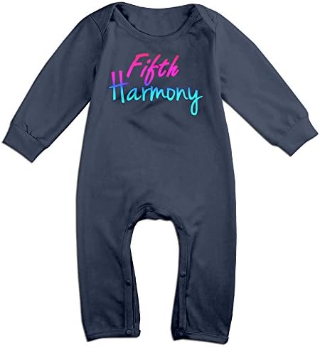 Kamici Inflant Fifth Girl Group Logo Long Sleeve Romper Jumpsuits Navy 18 Months