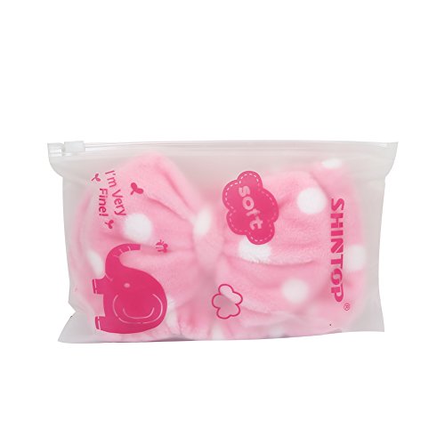Shintop Women Fashion Lovely Soft Carol Fleece Bowknot Bow Makeup Cosmetic Shower Elastic Hair Band Hairlace Headband (Pink Polka dots) 7 Shintop Women Fashion Lovely Soft Carol Fleece Bowknot Bow Makeup Cosmetic Shower Elastic Hair Band Hairlace Headband (Pink Polka dots)