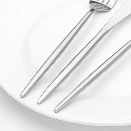 Vanston 20Piece Matte Silverware Set,Stainless Steel Flatware Set