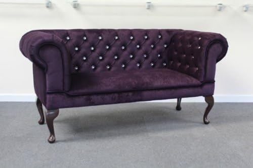 Simply Chaise Antoinette Purple Fabric Small Sofa Slipper Sofa