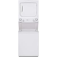 GE GUD27EESNWW 27" Electric Laundry Center with 3.8 cu. ft. Washer Capacity and 5.9 cy. ft. Dryer Capacity in White
