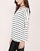 Oyanus Womens Stripe Long Sleeve Black and White Loose Casual Blouse Tshirt Tops