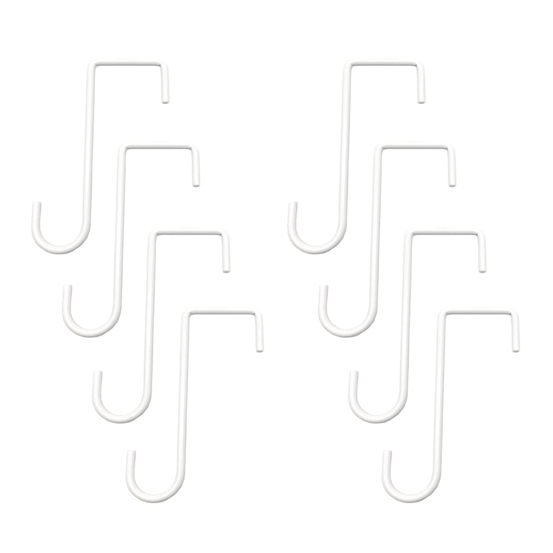 Zimjoy 8 Pcs Vinyl Fence Hooks,Patio Hooks Plant Hanger Stainless Steel Wall Hanging Brackets for Outdoor Indoor Hanging Bracket,Lanterns, Bird Feeder,Chimes No Screws Need (White)