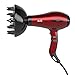 BERTA 1875W Tourmaline Ceramic & Negative Ionic Hair Dryer, 2 Speed 3 Heat Settings Cool Button with 4 Attachments, Professional Blow Dryer (Red)