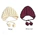 Verala Baby Toddler Knitted Crochet Pilot Cap Bonnet Winter Hat (Wine-red)