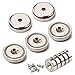 Neodymium Pot Magnets - Bulk Pack of 5 pc- 20+ LB Strength - Countersunk Hole with Mounting Screws