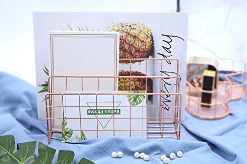 Desktop Letter File Sorter,Mail Oragnizer,Magazine Holder Organizer Rack for Home Office Mails Books Files Brochures Postcards Makeups and More, 3 Slot