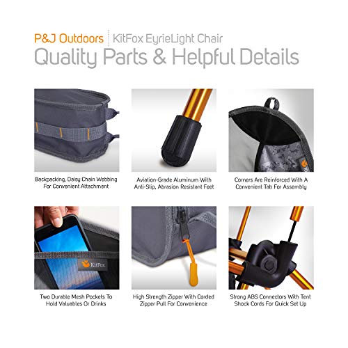 P&J Trading EyrieLight Outdoor Chair – Compact and Lightweight for Backpacking, Camping, Hiking, Beach, Festivals… - Image 3