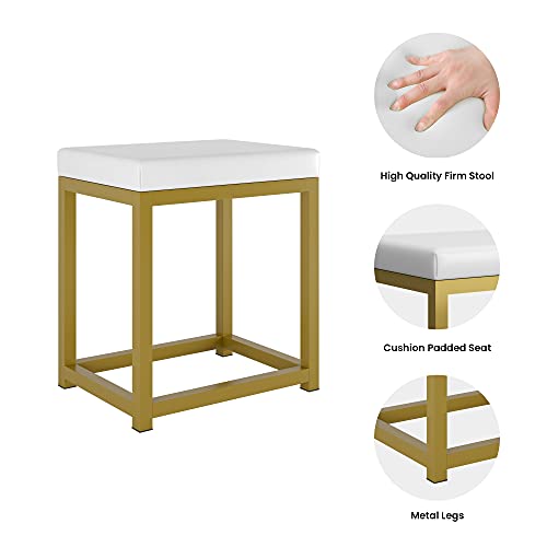 POVISON Vanity Desk, Vanity Table Set with Lighted Mirror, 10 Light