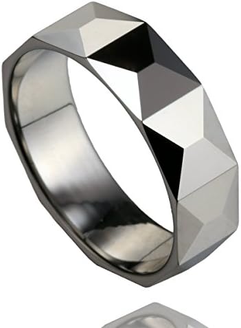 8mm Men's Scratch Proof High Polish Tungsten Carbide Ring in Trapezoid and Triangle Pattern (9)