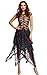 ACEVOG Women's Sexy Sleeveless Floral Lace Tiered Long Irregular Party Dress