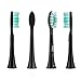 MiKiZ Deep Sweep Electric Toothbrush Replacement Soft Brush Heads Refill Black Color, 2 Count for Purple and Black Sonic Toothbrushes