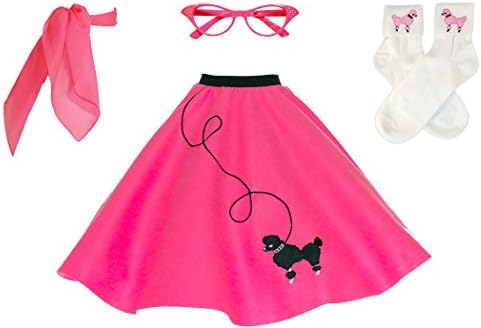 Hip Hop 50's ShopAdult 4 Piece Poodle Skirt Costume Set