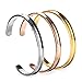 COCOStyle Stainless Steel Bracelet Hair Tie Bracelet 3 Colors, Grooved Cuff Bangle Bracelet for Women Girls -3 colors