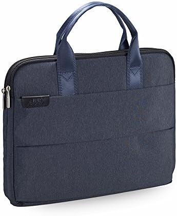Document Holder Bag Waterproof Canvas File Package 2 Pockets Zipper Fabric Bag Laptop Briefcase A4 Portable Oxford Document Organizer Black Men