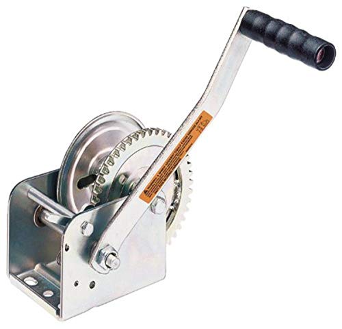 Universal Boat Trailer Adjustable Short Nose Winch Stand With 1400 Lb Dutton-Lainson Winch - Galvanized Steel Mount