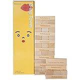 [O-ing Tower] Love & Naughty Stacking Tower Wooden Blocks Funny Couple Game for Adults - 54 Wooden Blocks with Truth or Dare Questions and Challenges