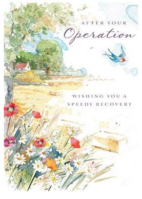 Get Well Soon Card - (LD-GHM295) - After Your Operation - from The Contemporary Range - with A Gold Foil Finish