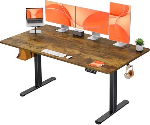 ErGear Höhenverstellbarer Schreibtisch 140x70cm 4-Speicher Geteilte Platte