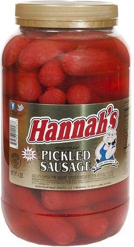 Hannah S Hot Pickled Sausage 39 Ct Gallon Jar Amazon Com Grocery Gourmet Food