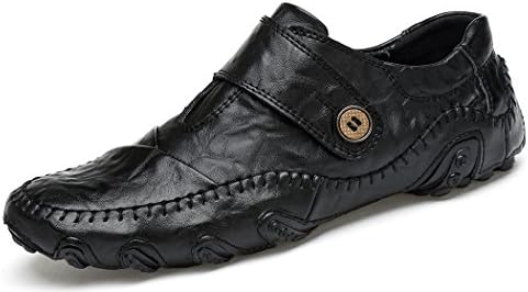 Forucreate Mens Leather Loafers Casual Slip On Flats Shoes Breathable Comfortable Walking Shoes Outdoor Sneakers