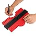 AlexBasic Extended Contour Gauge Duplicator 10 Inch Profile Gauge Shape Duplicator Copying Tool Pots Making Tool for Perfect Fit and Easy Cutting (Red-3cm Wider)