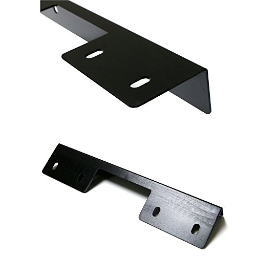 iJDMTOY Miniature Front Bumper License Plate Mount Bracket Holder For Off-Road Lights, LED Work Lamps, LED Lighting Bars, etc (Black Finish)