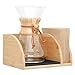 Mazonia Caddy for Chemex Coffeemaker – Luxurious Bamboo Wood Coffee Maker Tray With Filter Holder, Silicone Heat Pad & Black Dishwasher Safe Drying Mat – Decorative Pour Over Coffee Maker Stand