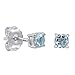 Aquamarine Stud Earrings Set in Sterling Silver (4mm 1/2ct tgw)