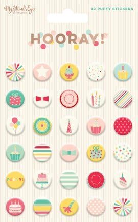 My Mind's Eye Hooray Puffy Sticker Sheet